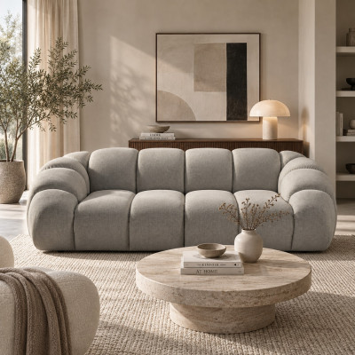 Sofa 3-osobowa Diana jasnoszara Micadoni
