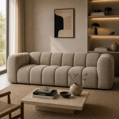 Sofa 3-osobowa Lupine ciemnobeżowy szenil Micadoni