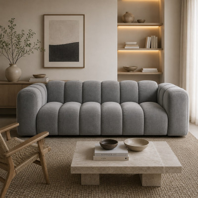 Sofa 3-osobowa Lupine szary welur Micadoni