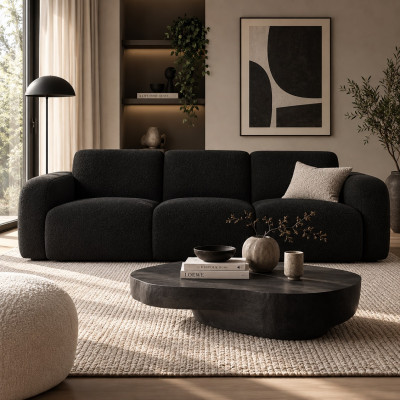 Sofa 3-osobowa Molino czarna Micadoni