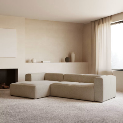 Sofa block of 3 people with a left chazelong beige Kave Home