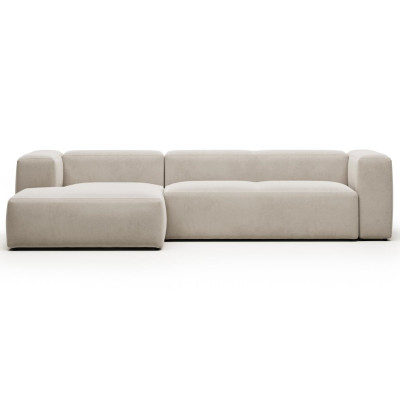 Sofa Blok 3 osobowa z lewym szezlongiem beżowa Kave Home