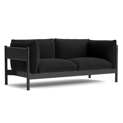 Sofa Arbour 2 os. Re-wool 198 - czarny lakierowany buk HAY