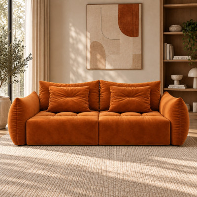 Sofa Bloom 3-osobowa terakotowy welur Micadoni
