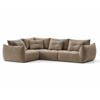 Sofa naro�na Bloom jasnobr�zowy welur Micadoni