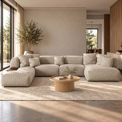 Sofa narożna modułowa Martina jasnobeżowa Micadoni