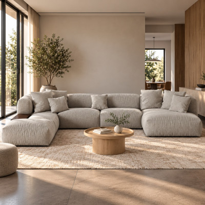 Sofa narożna modułowa Martina jasnoszara Micadoni