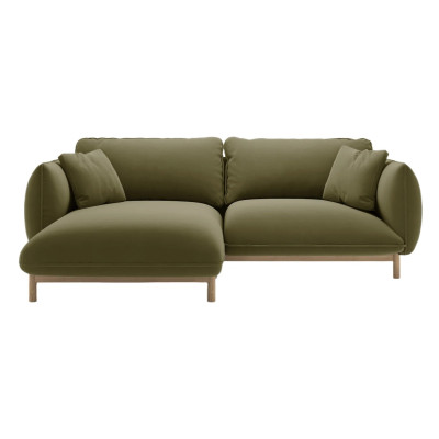 Sofa narożnikowa Ada jasnozielony welur Micadoni