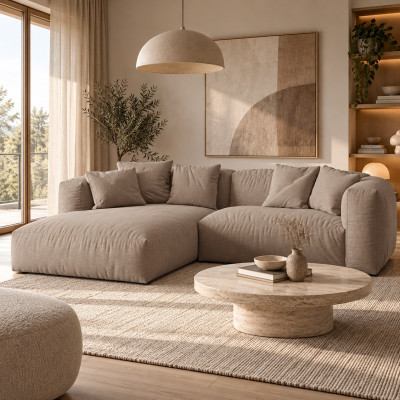 Sofa narożnikowa Martina ciemnobeżowa Micadoni