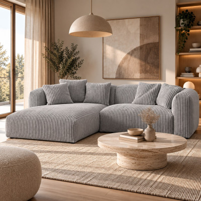 Sofa narożnikowa Martina jasnoszary sztruks Micadoni
