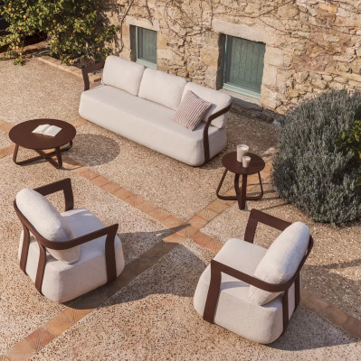 Sofa ogrodowa Tamaris 3 osobowa brązowa Kave Home