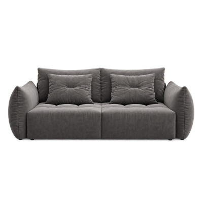 Sofa z funkcj� spania Bloom ciemnoszary welur Micadoni