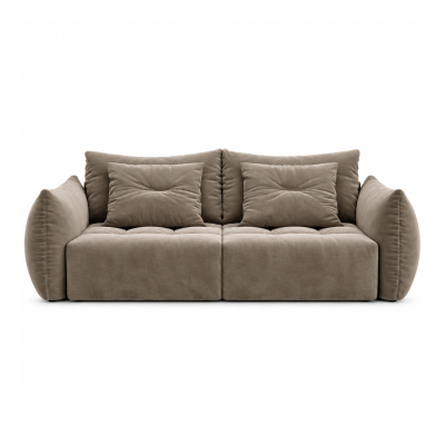 Sofa z funkcj� spania Bloom jasnobr�zowy welur Micadoni