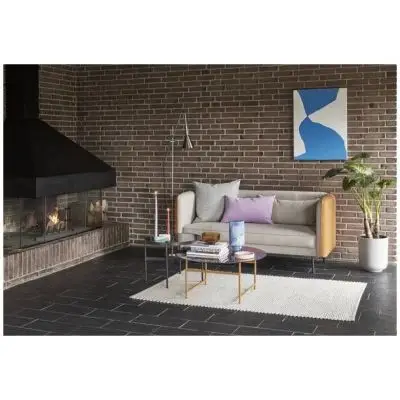 sofa 2 os. beżowo-pomarańczowa hubsch
