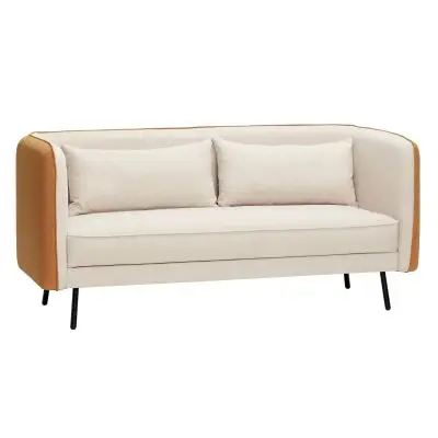 sofa 2 os. beżowo-pomarańczowa hubsch