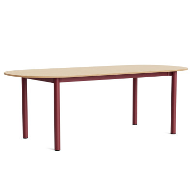 Stół Annex Oblong 220 cm lakierowany dąb, czerwona podstawa HAY