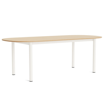 Stół Annex Oblong 220 cm lakierowany dąb, kremowa podstawa HAY