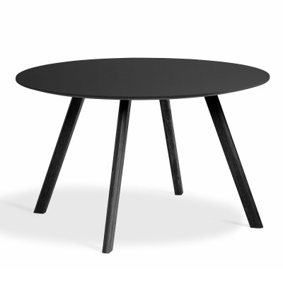 Stół CPH25 140 cm czarne linoleum - czarny dąb Hay