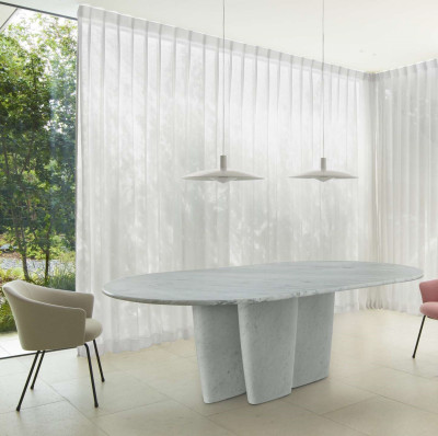 Stół Camma 240 cm biały marmur Carrara Ligne Roset