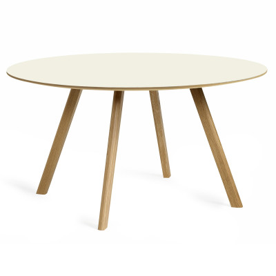 Stół CPH25 140 cm białe linoleum - naturalny dąb Hay