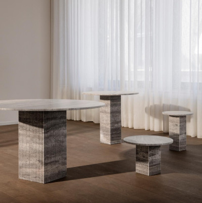Stół Soho 80 cm silver trawertyn Norr 11