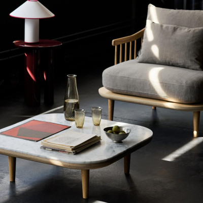 Stolik kawowy Fly SC4 dąb olejowany-biały marmur Andtradition