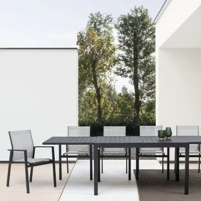 Stół rozkładany do ogrodu Pelagius 135-270 cm antracytowy Bizzotto