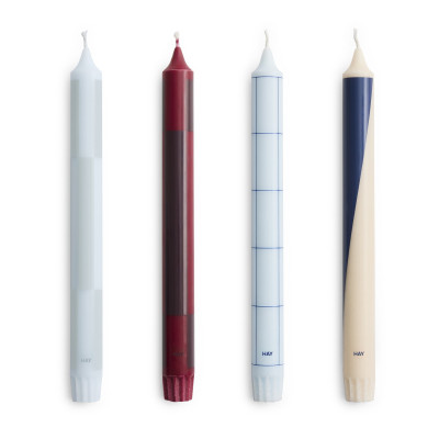 Świece Pattern niebiesko-bordowe 4 szt. HAY