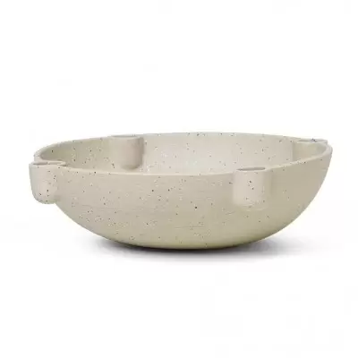 Świecznik Bowl ceramiczny piaskowy Ferm Living