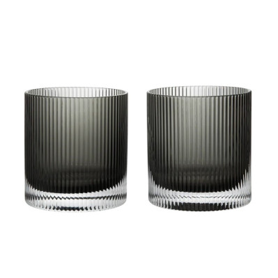 Szklanka Ripple 250 ml przydymiona szara 2 szt Ferm Living