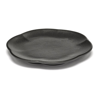 Talerz deserowy Inku Ribbed czarny Serax
