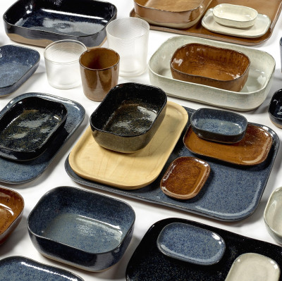 Talerz obiadowy La Nouvelle 32 cm brązowy Serax