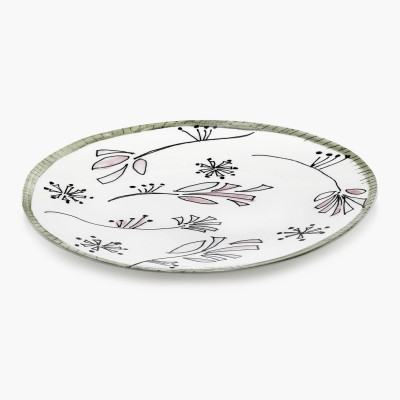 Talerz obiadowy Midnight Flowers 28 cm Fiore rosa Serax