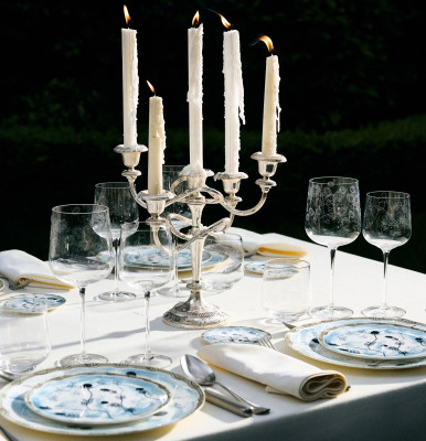 Talíř Midnight Flowers 28 cm čaj Mirtillo Serax