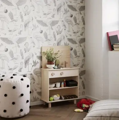 Tapeta Katie Scott trees złamana biel ferm living
