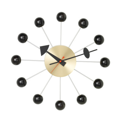 Zegar ścienny Ball Clock czarno-mosiężny Vitra