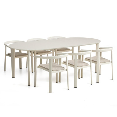 Zestaw ogrodowy Erice st� 230 cm + 6 krzese� be�owy Kave Home