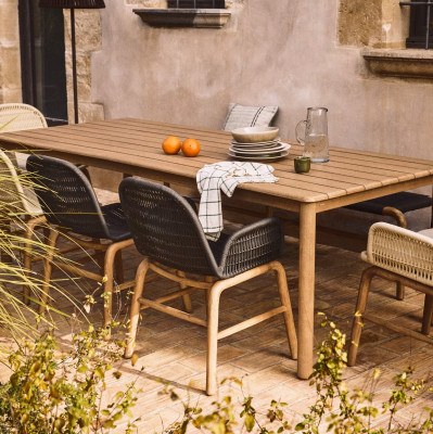 Zestaw ogrodowy Sori stół + 6 krzeseł grafitowy Kave Home