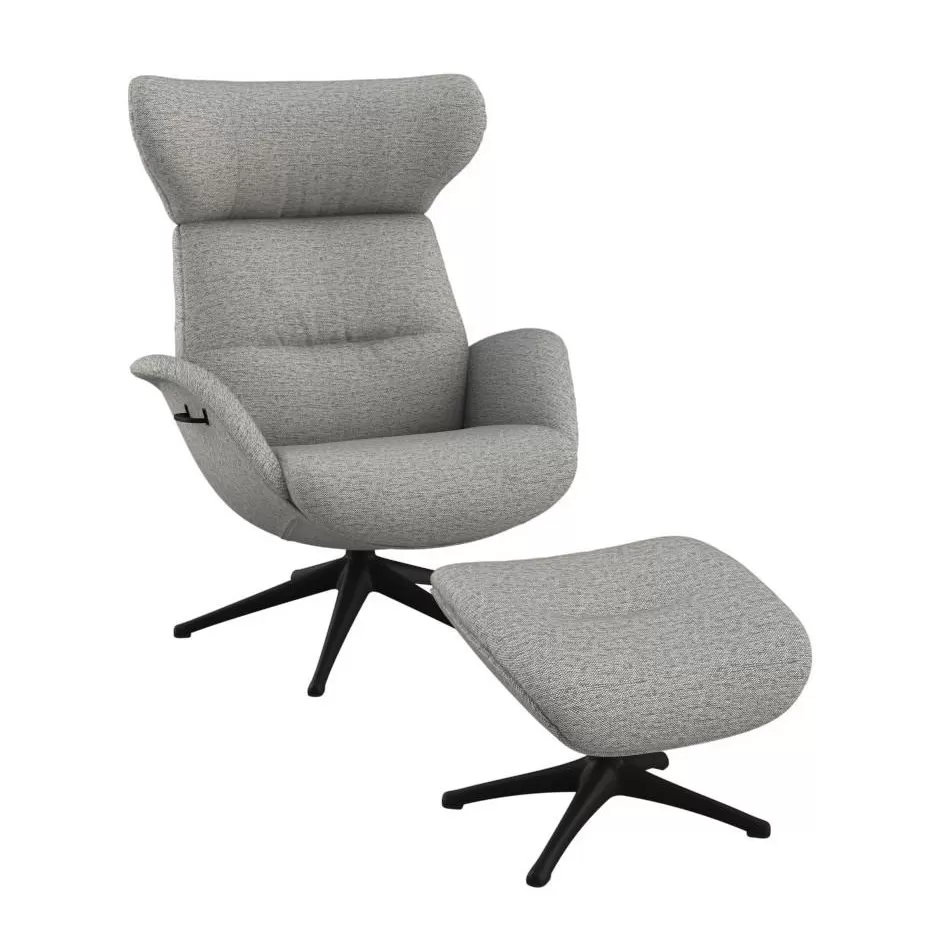 Fotel Wypoczynkowy More Z Podnóżkiem Copparo Light Grey