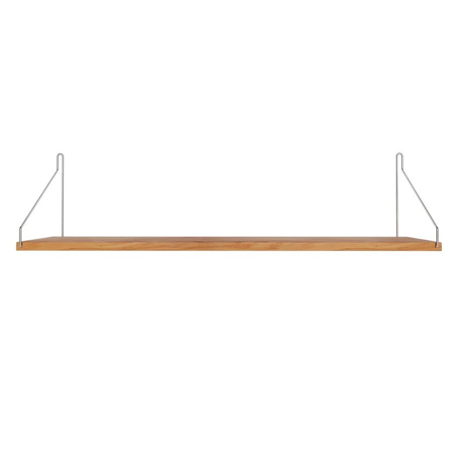 Półka Single 80 Cm Naturalny Dąb - Stalowe Wsporniki Frama