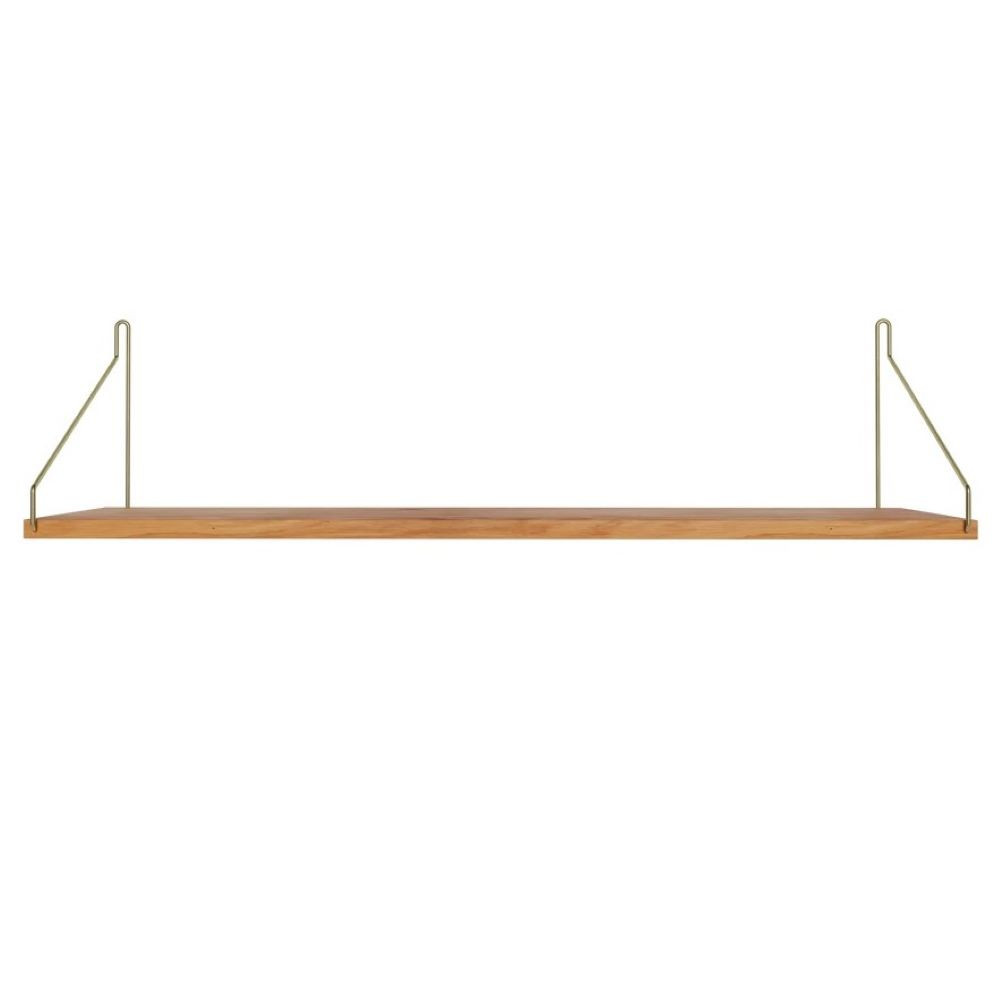 Półka Single 80 Cm Naturalny Dąb - Mosiądz Frama