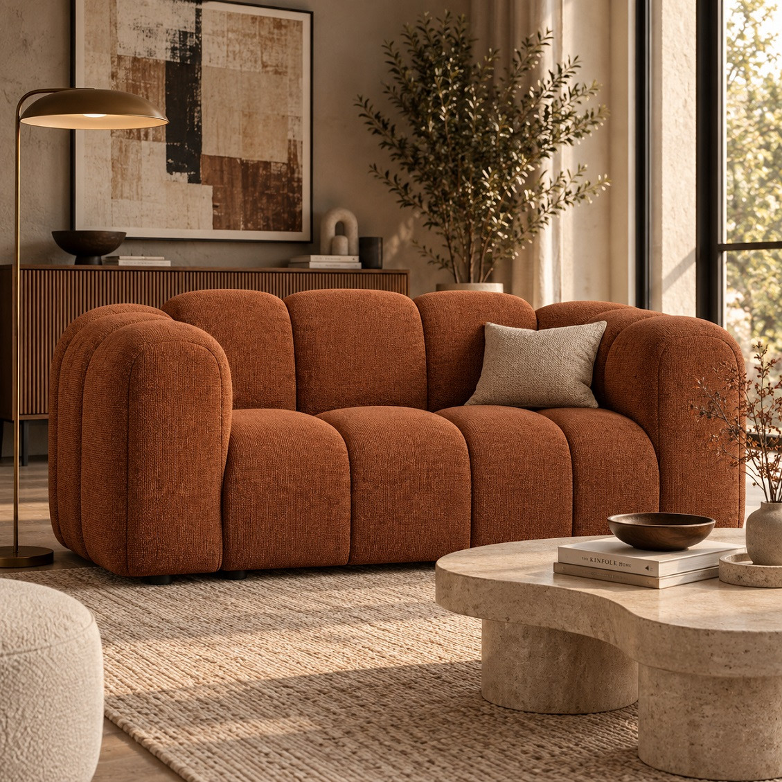 Sofa 2-Osobowa Lupine Ceglasty Szenil Micadoni