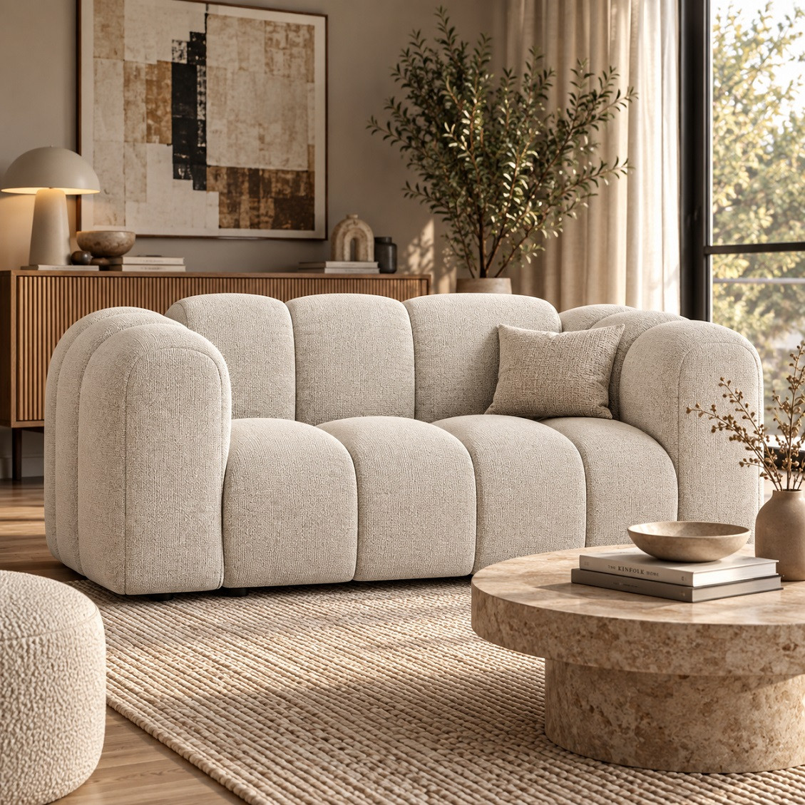 Sofa 2-Osobowa Lupine Jasnobeżowy Szenil Micadoni