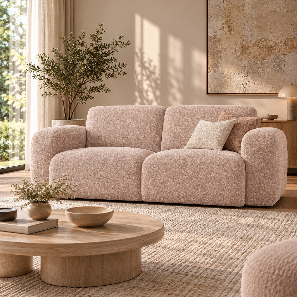 Sofa 2-Osobowa Molino Różowa Micadoni