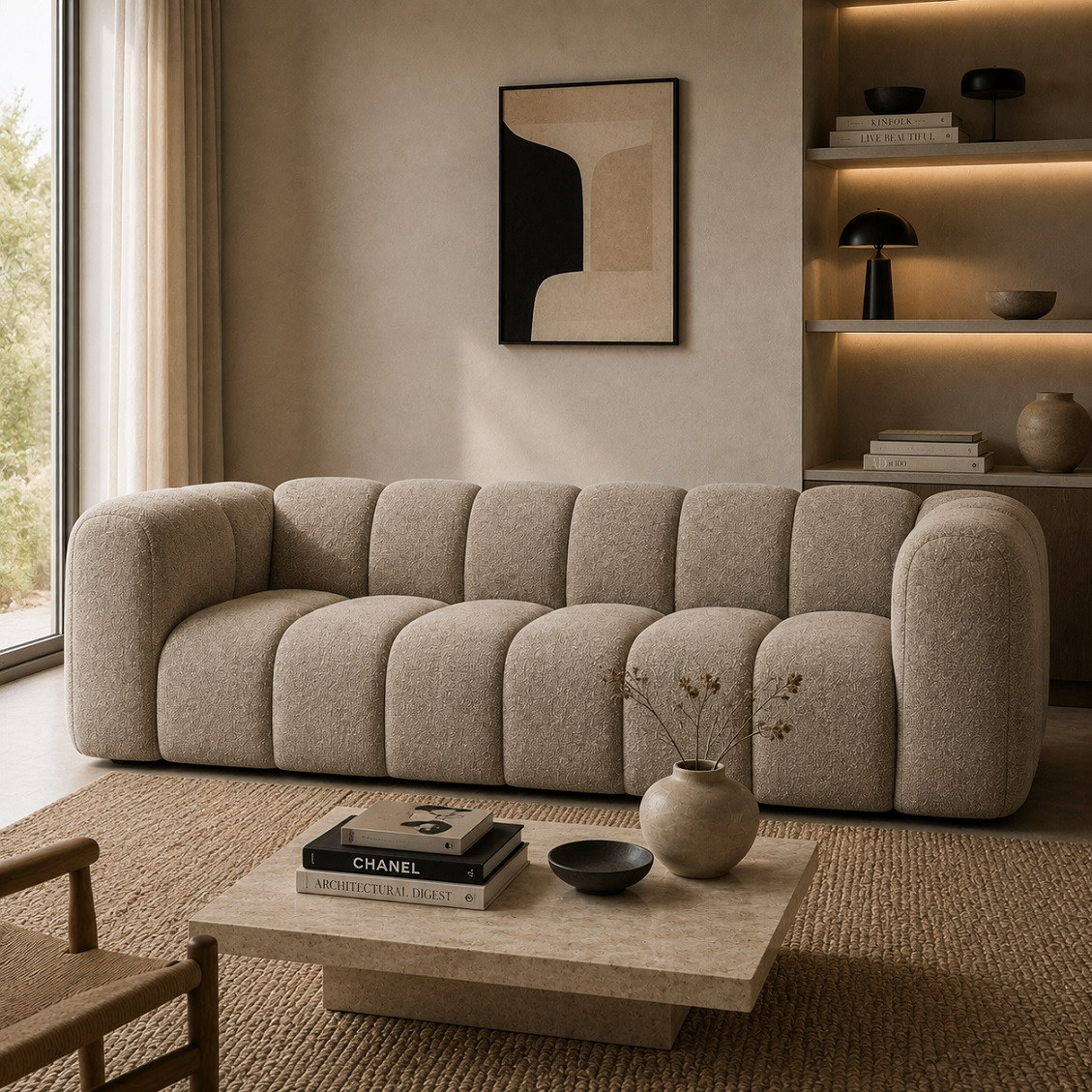 Sofa 3-Osobowa Lupine Ciemnobeżowy Szenil Micadoni