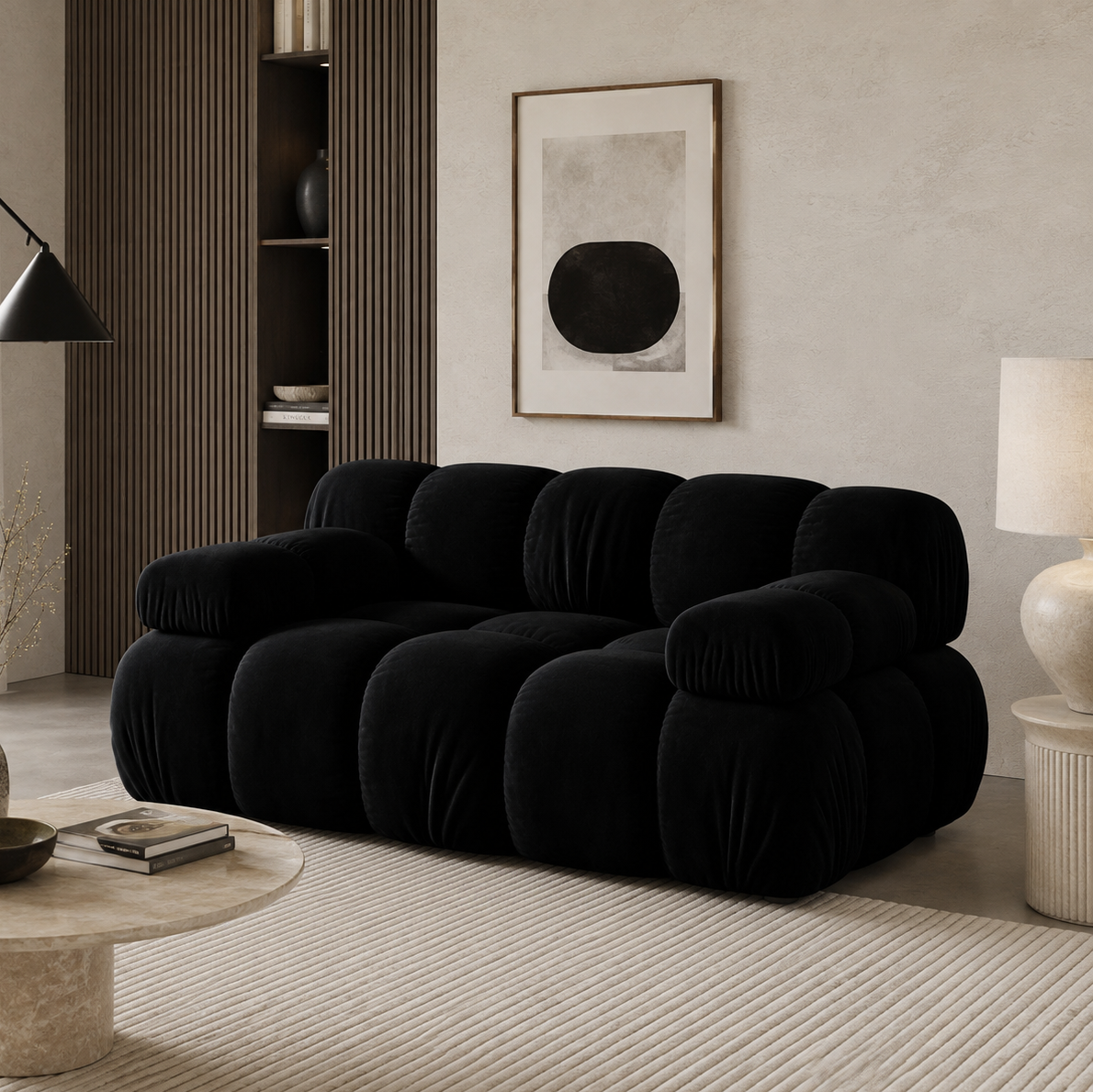 Sofa Bellis 2-Osobowa Czarna Micadoni