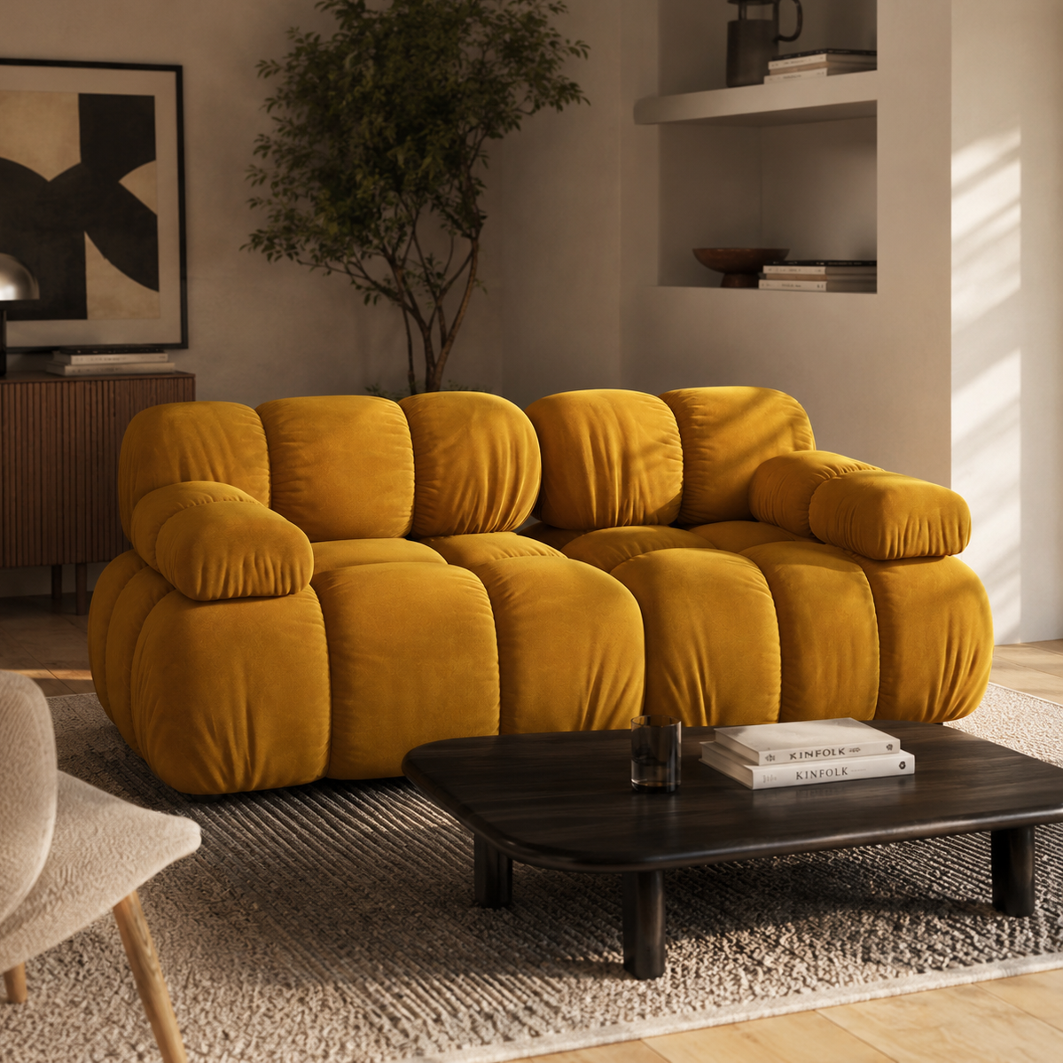 Sofa Bellis 2-Osobowa Żółta Micadoni