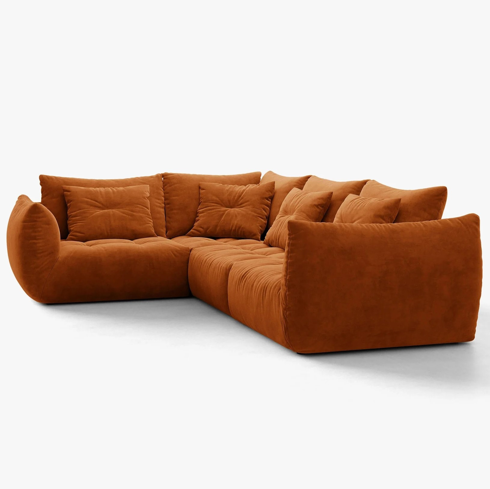 Sofa Narożna Bloom Terakotowy Welur Micadoni