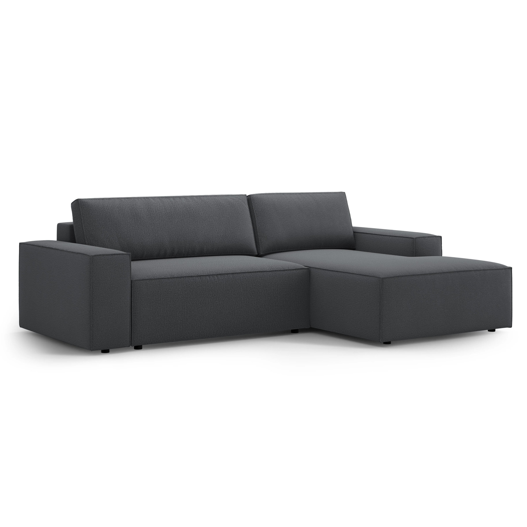 Sofa Narożna Z Funkcją Spania Jodie Ciemnoszara Micadoni