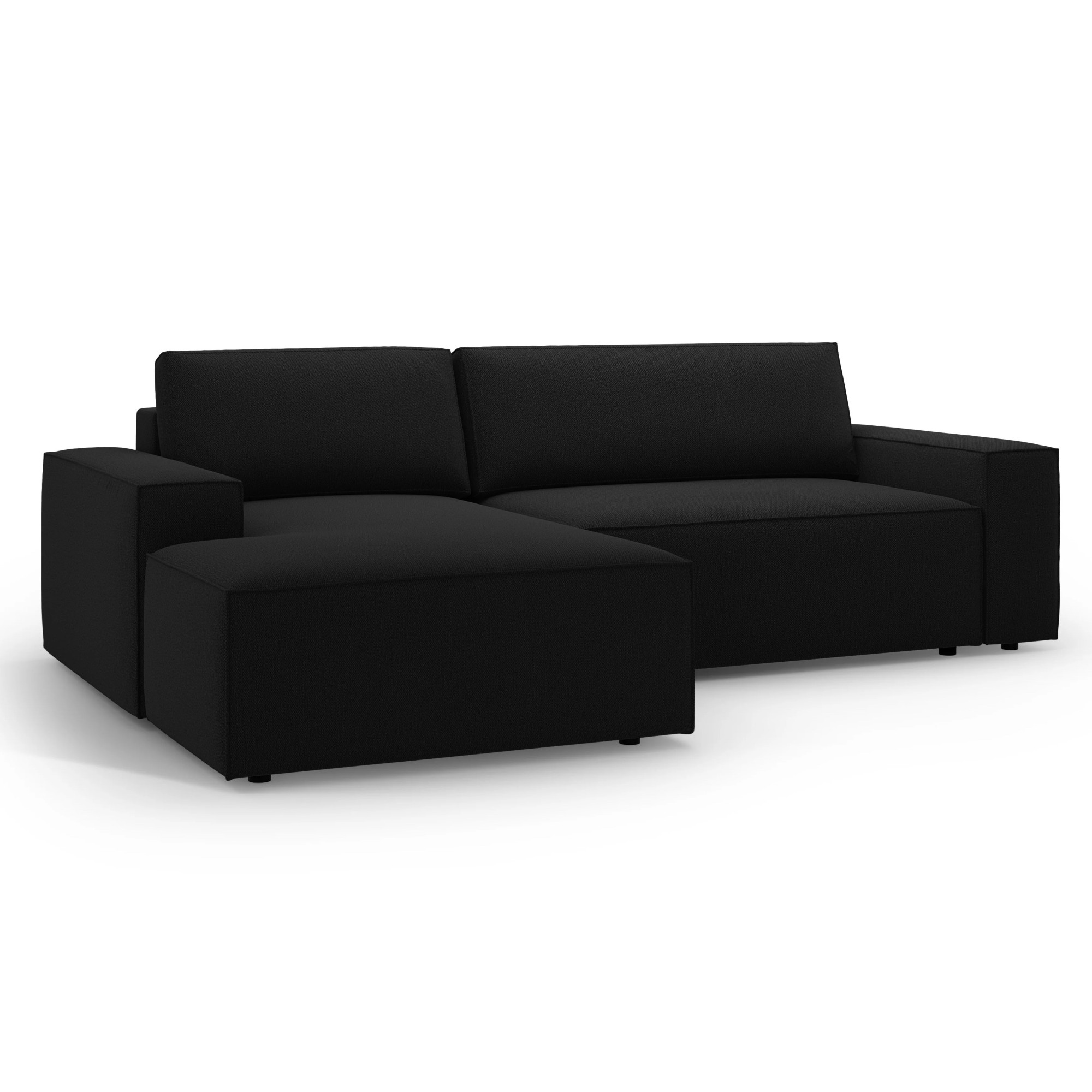 Sofa Narożna Z Funkcją Spania Jodie Czarna Micadoni